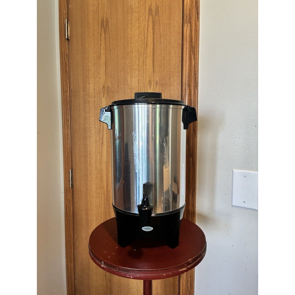 West Bend 30 Cup Automatic Coffee Urn Maker Cat No 58030 Stainless Steel Works